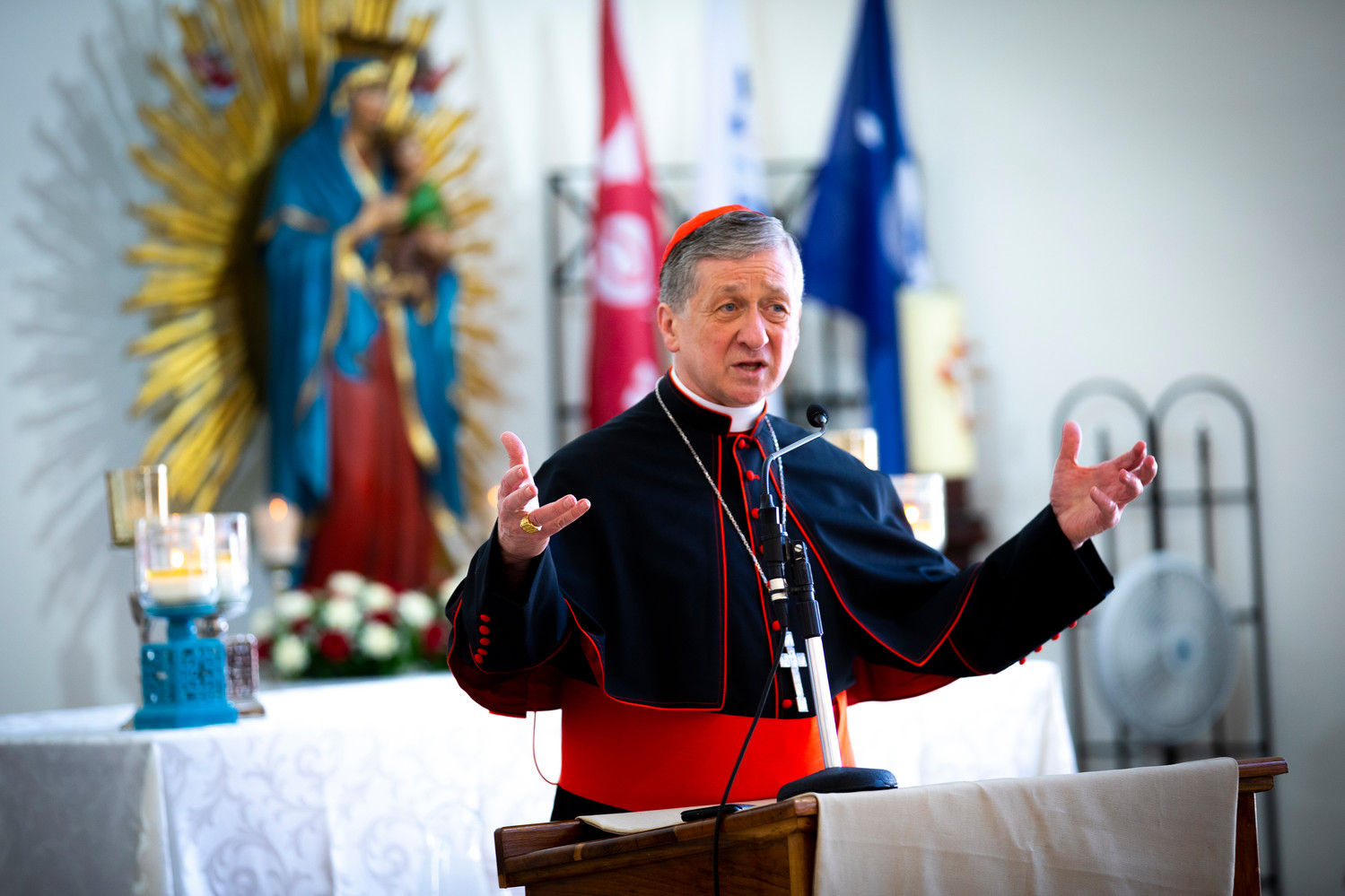Chicago Cardinal Blase J. Cupich leads a catechesis session for World Youth Day pilgrims at the Parish of Our Mother of Perpetual Help in Panama City Jan. 25, 2019.